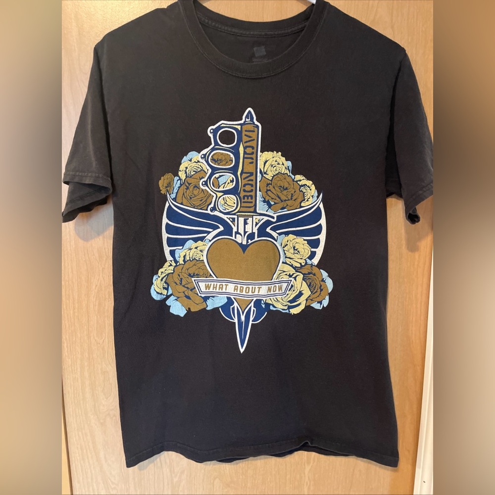 Bon Jovi What About Now North America Tour 2013 Short Sleeve Black T-Shirt Small